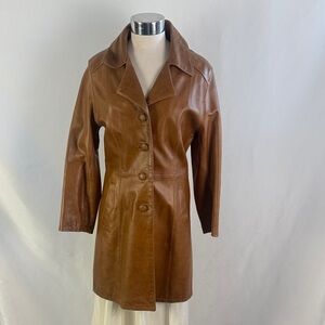 Vera Pelle Brown Leather 3/4 Jacket